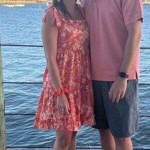 Floral shoulder knot dress